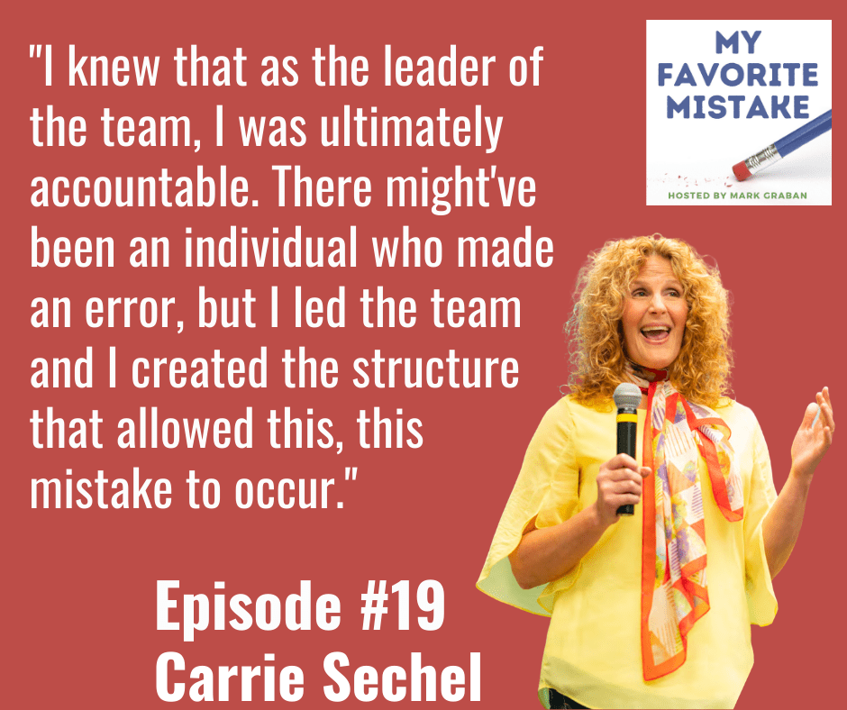 "I knew that as the leader of the team, I was ultimately accountable. There might've been an individual who made an error, but I led the team and I created the structure that allowed this, this mistake to occur."