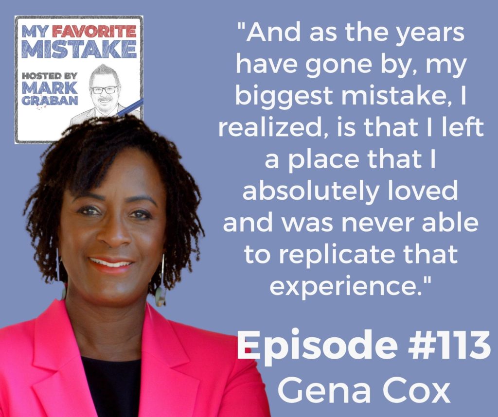 "And as the years have gone by, my biggest mistake, I realized, is that I left a place that I absolutely loved and was never able to replicate that experience."