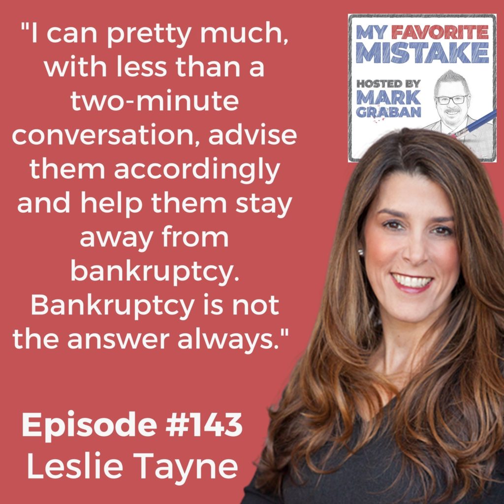 "I can pretty much, with less than a two-minute conversation, advise them accordingly and help them stay away from bankruptcy. Bankruptcy is not the answer always." 