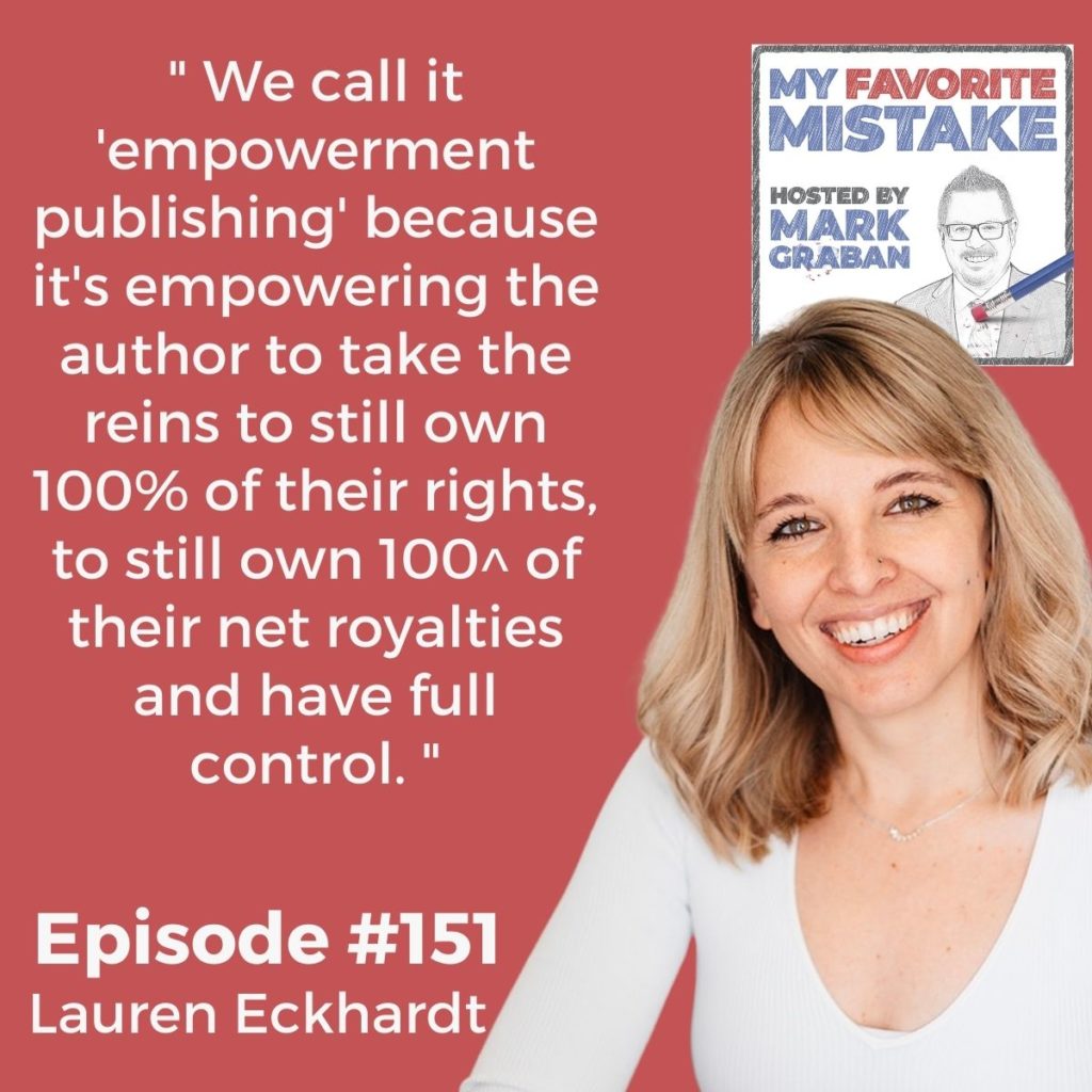 " We call it 'empowerment publishing' because it's empowering the author to take the reins to still own 100% of their rights, to still own 100^ of their net royalties and have full control. "