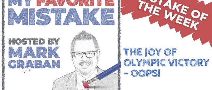 Olympic gold medal with broken ribbon after celebration at Winter Olympics